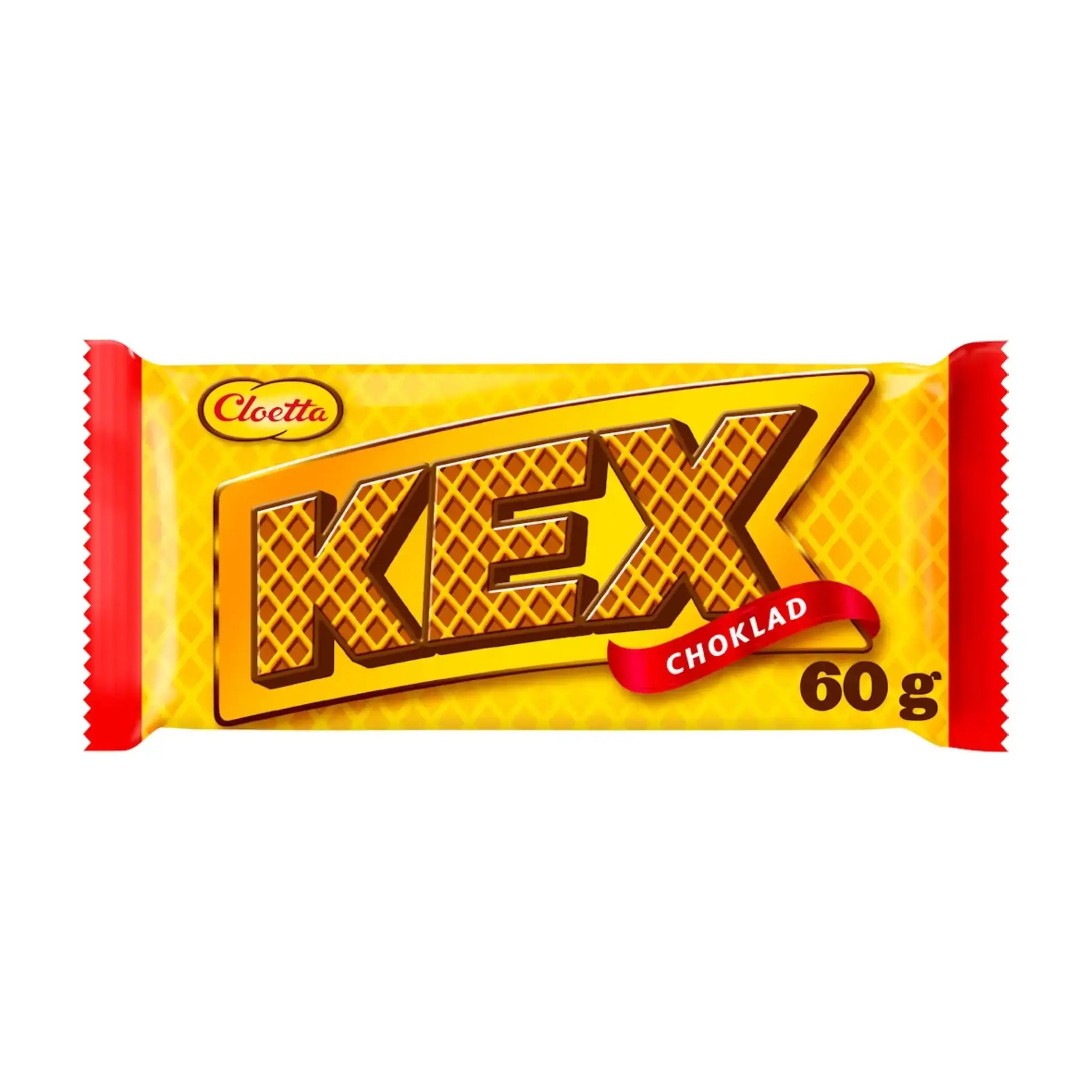 Swedish kexchoklad wrapped in mainly yellow and red.