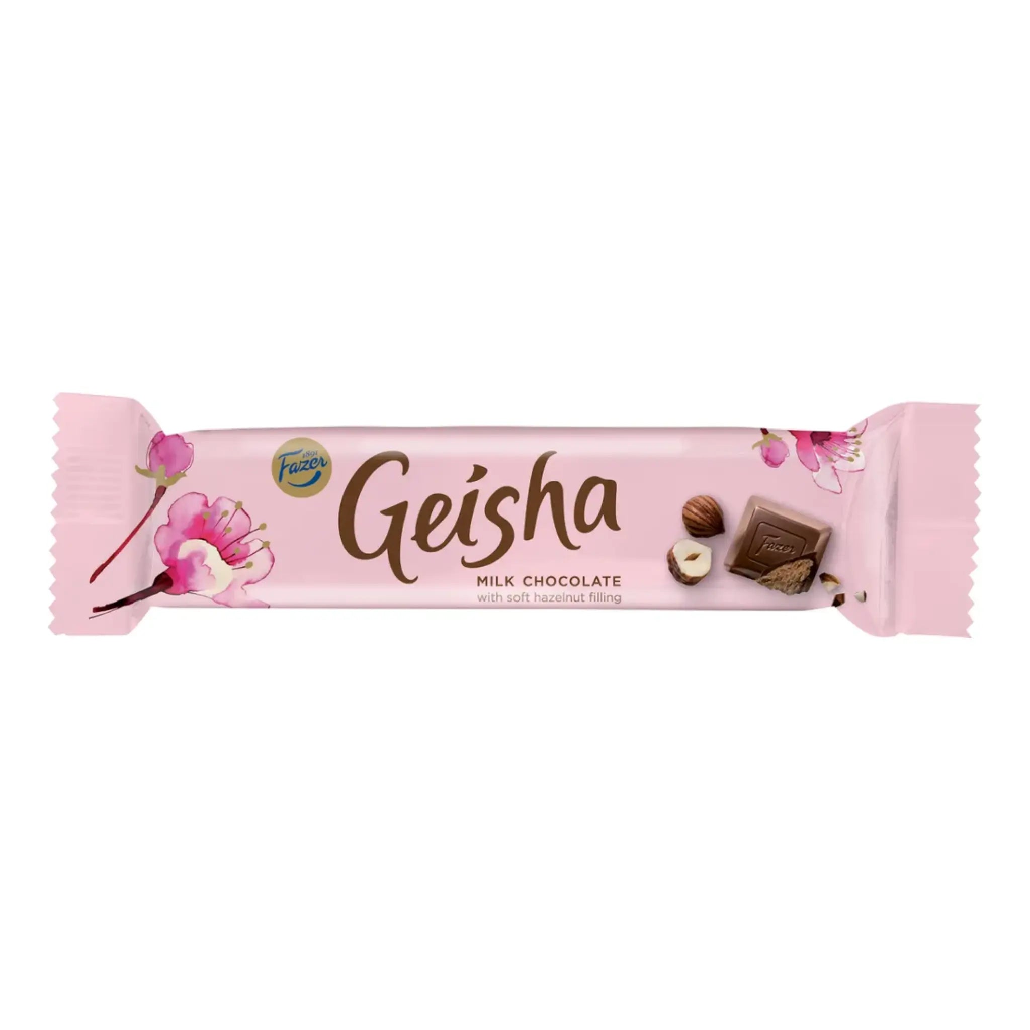 The chocolate Geisha wrapped in pink.