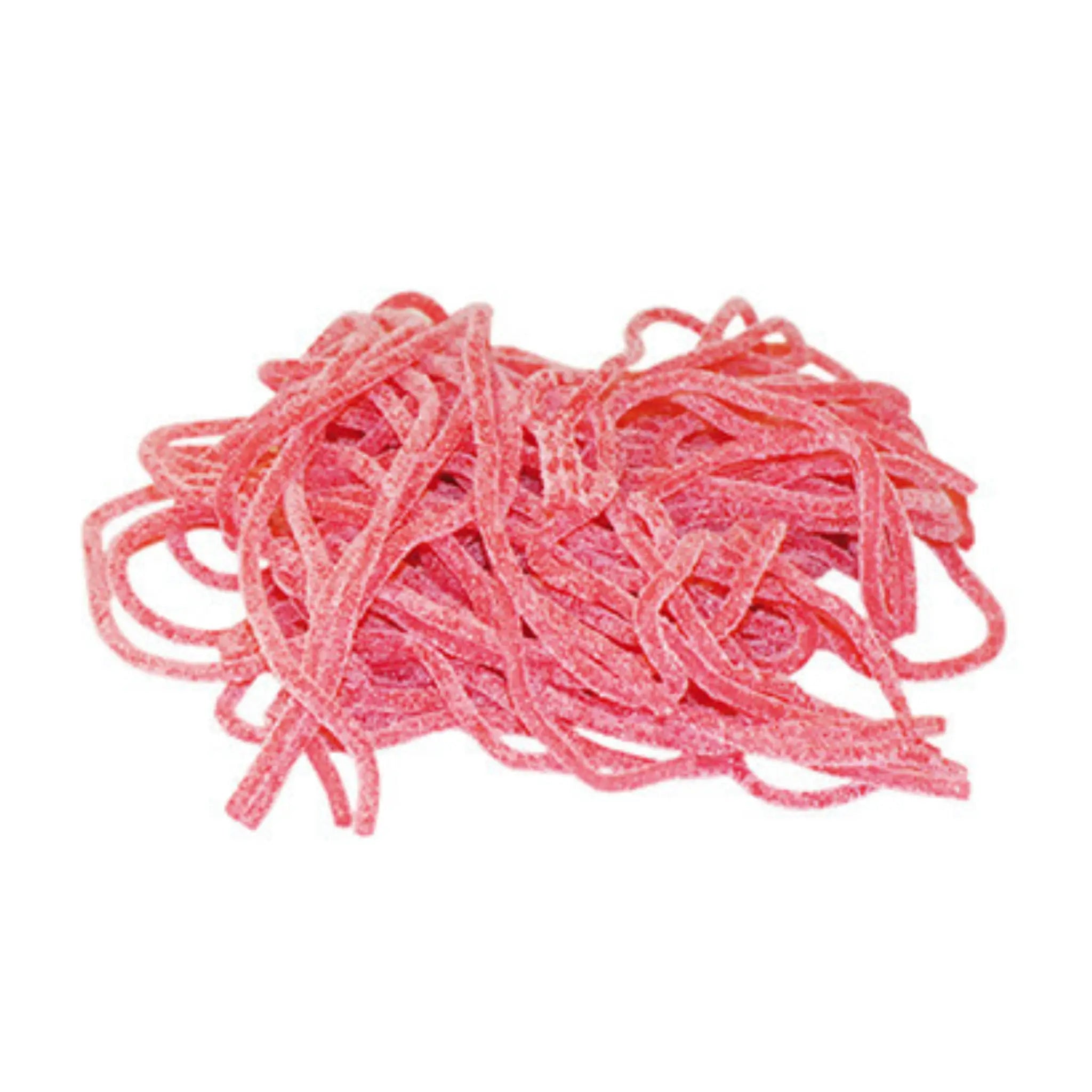 Swedish candy in the shape of red spagetti, coated in sugar.