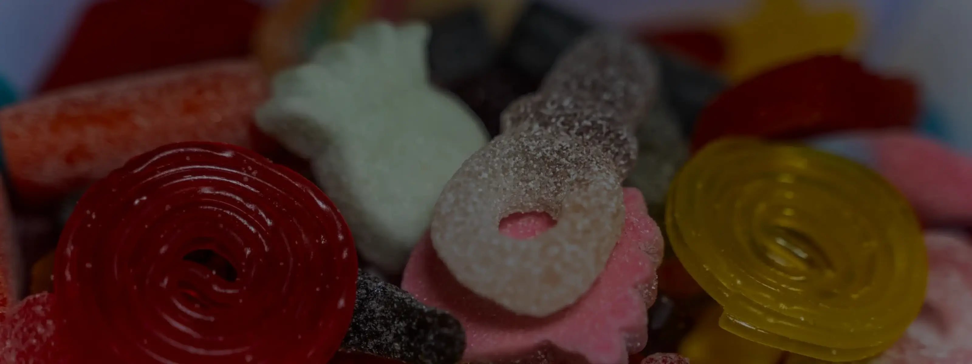 A mix of Swedish candy in different colors.