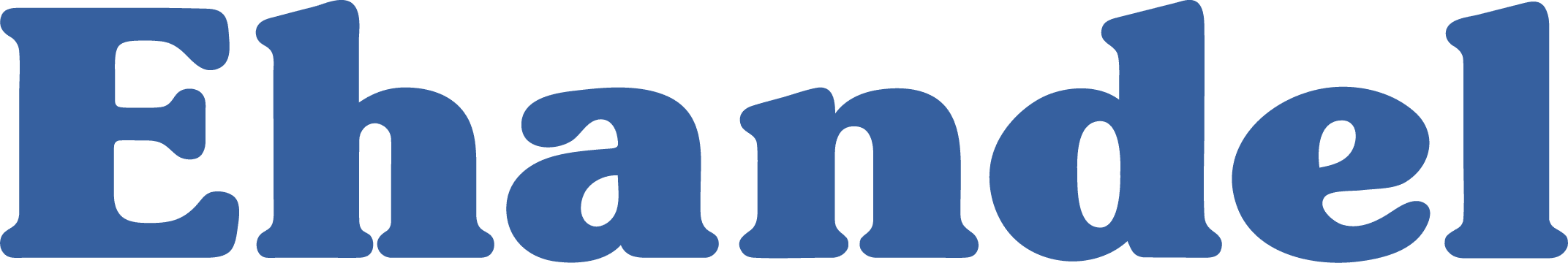 A blue logo of Ehandel.