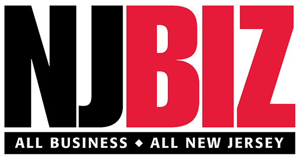 A logo of NJBIZ in black and red.